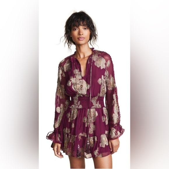 HEMANT & NANDITA Dresses & Skirts - Hemant & Nandita floral shimmer dress size S